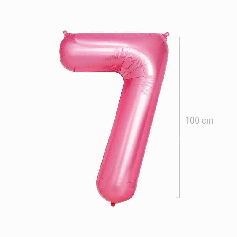 Globo Foil Número Gigante Aluminio 100cm (40") Rosa