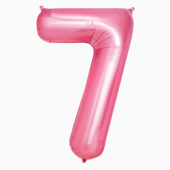 Globo Foil Número Gigante Aluminio 100cm (40") Rosa
