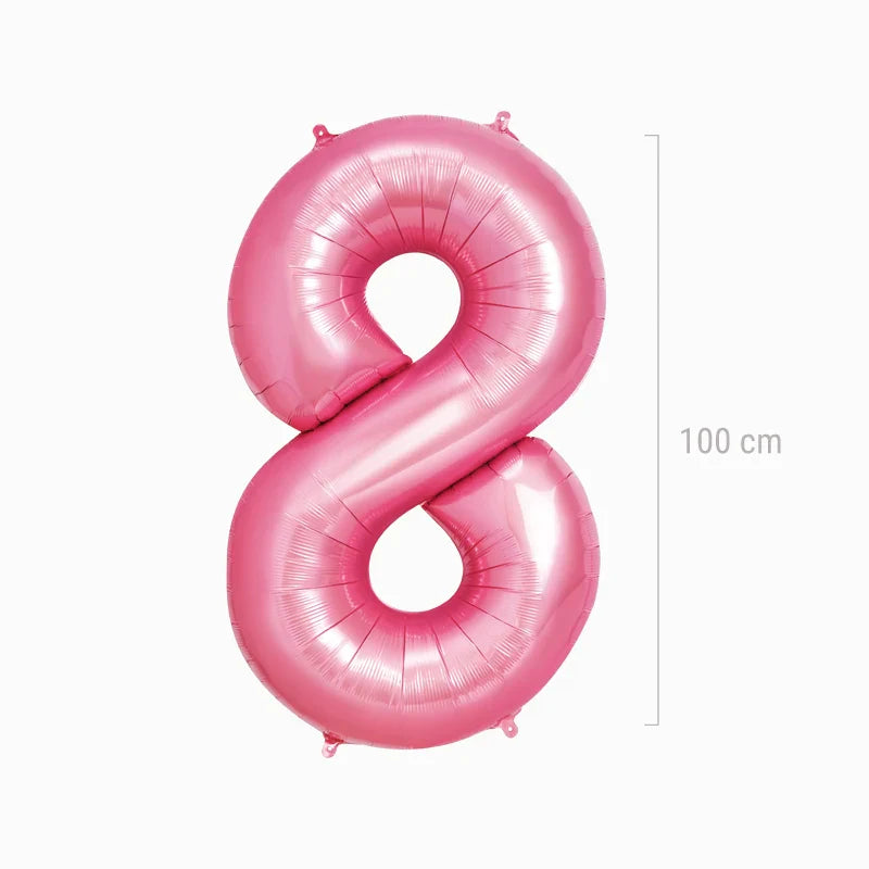 Globo Foil Número Gigante Aluminio 100cm (40") Rosa