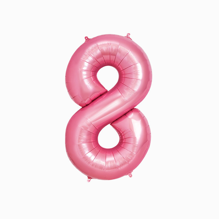 Globo Foil Número Gigante Aluminio 100cm (40") Rosa