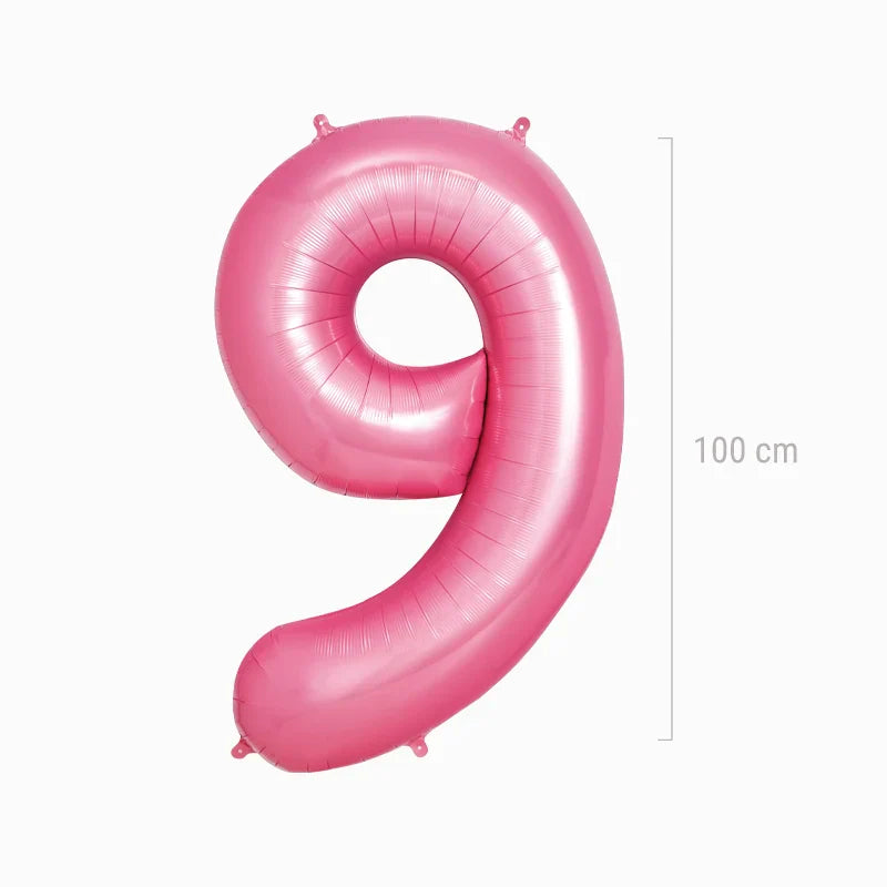 Globo Foil Número Gigante Aluminio 100cm (40") Rosa
