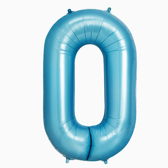 Globo Foil Número Gigante Aluminio 100cm (40") Azul Pastel