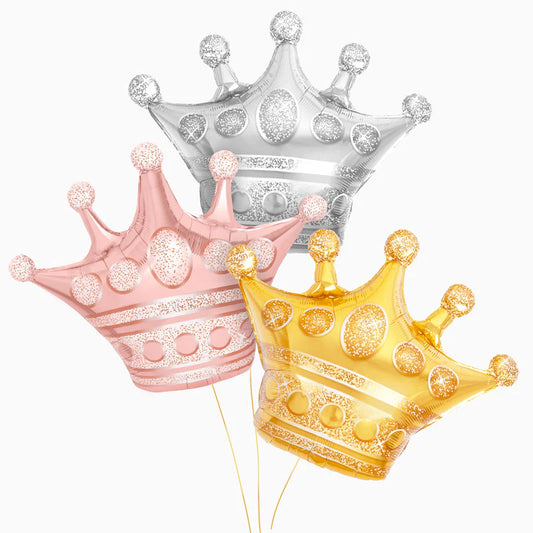 Set Globos Foil Coronas 76cm Pack 3 uds