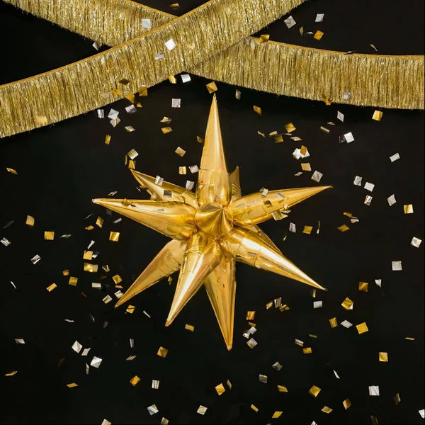 Globo Foil Estrella Oro 3D 70 cm