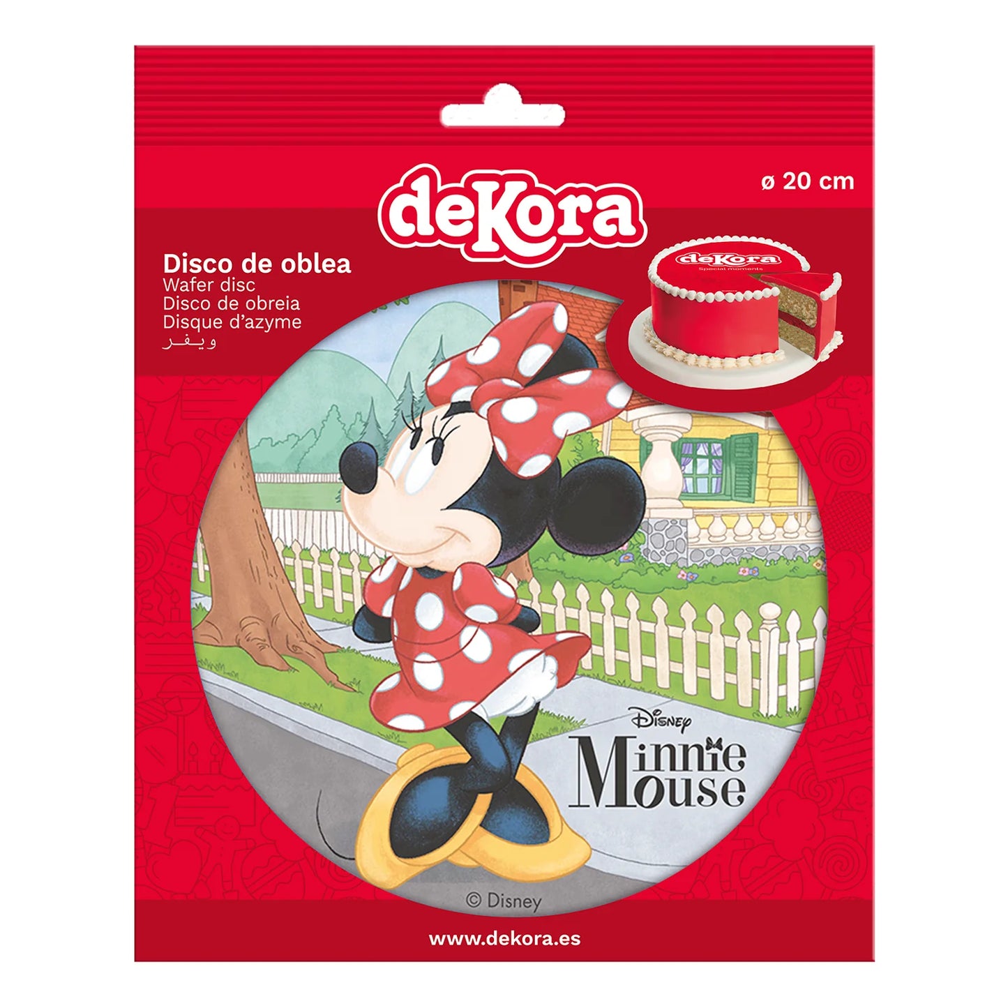Oblea Comestible Minnie Mouse para Tarta | deKora 20cm
