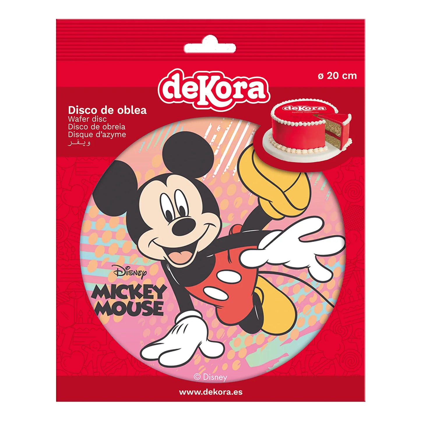 Oblea Comestible Mickey Mouse para Tarta | deKora 20cm