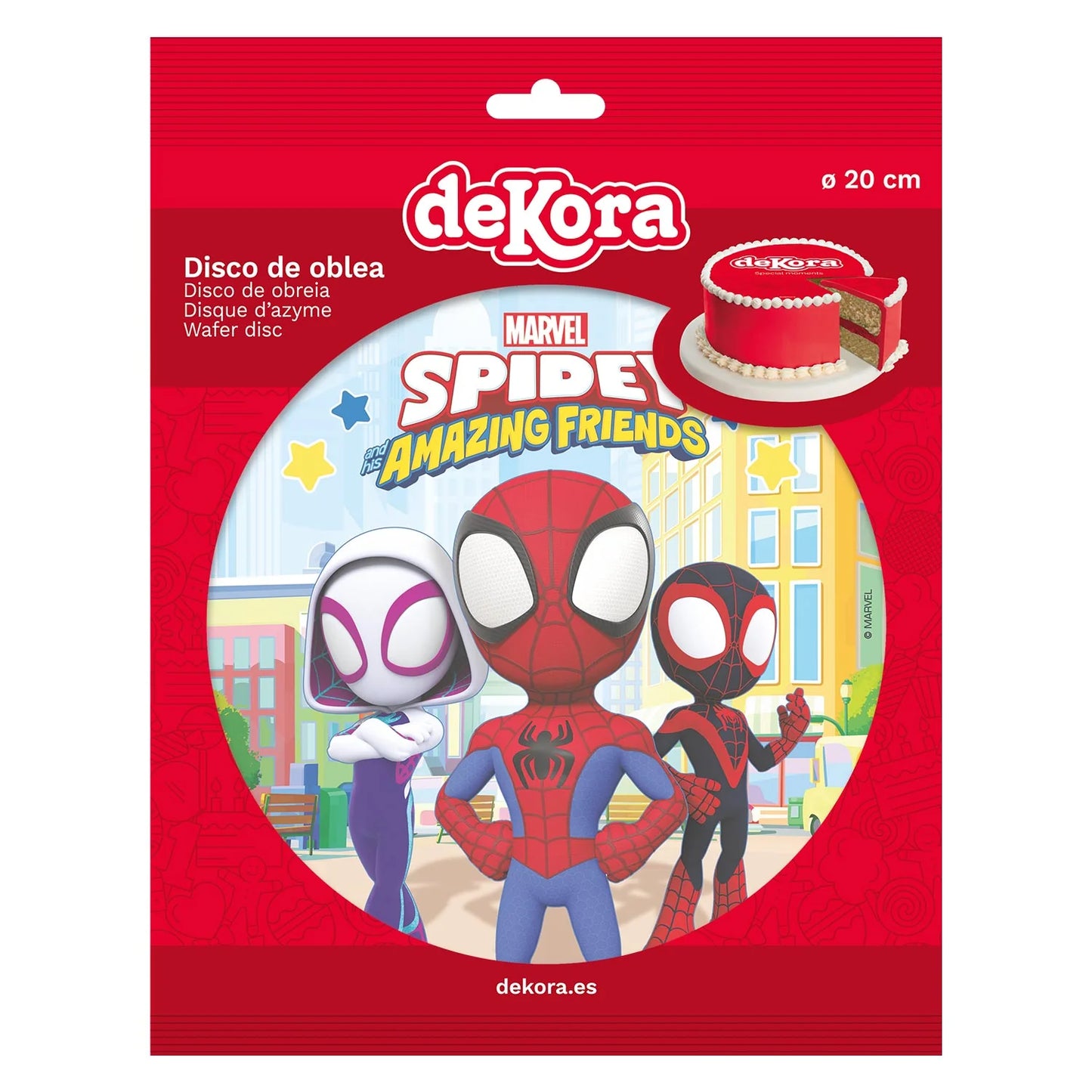 Oblea Comestible SPIDEY para Tarta | deKora 20cm
