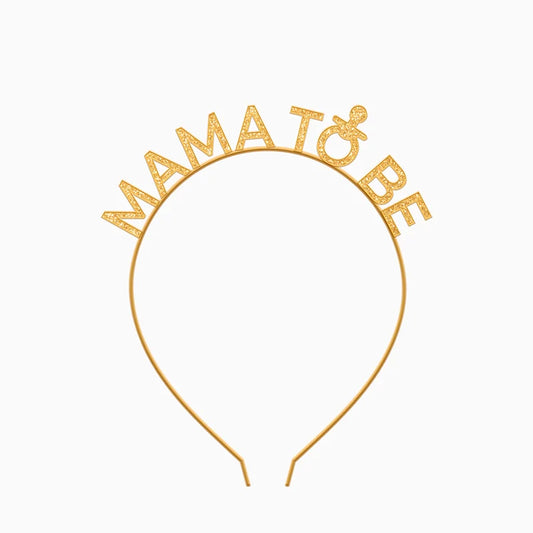 Diadema Metal Glitter Oro 'Mama to Be'