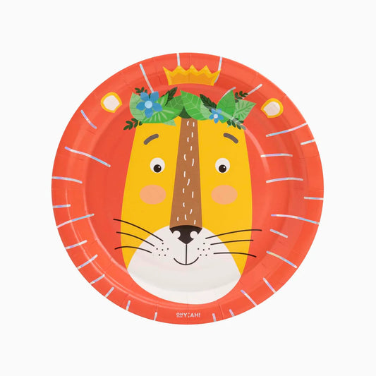 Plato Cartón Llano Redondo Safari  23 cm 6uds