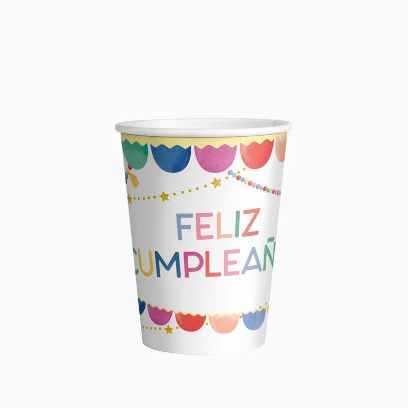 Vasos de Cartón con Globos Happy Birthday