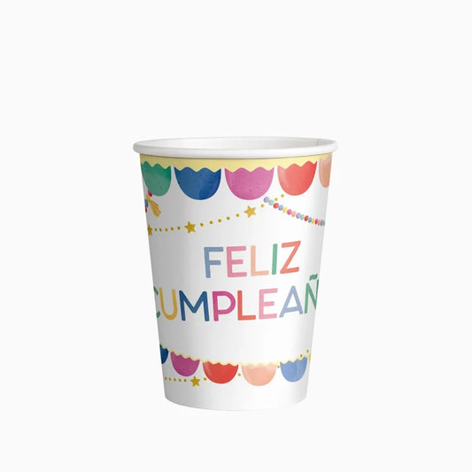 Vasos de Cartón con Globos Happy Birthday