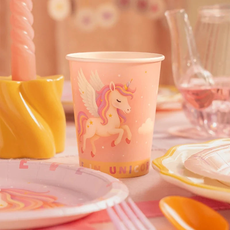 Paper Cup 270 cc Unicorn Baby Pink Pack 10 units