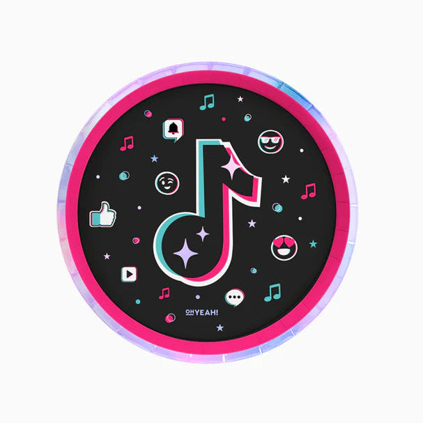 Plato Cartón Temática Music 17 cm/ 23 cm 6 uds