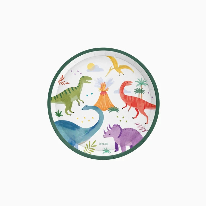 Platos de Cartón con Dinosaurios 6uds