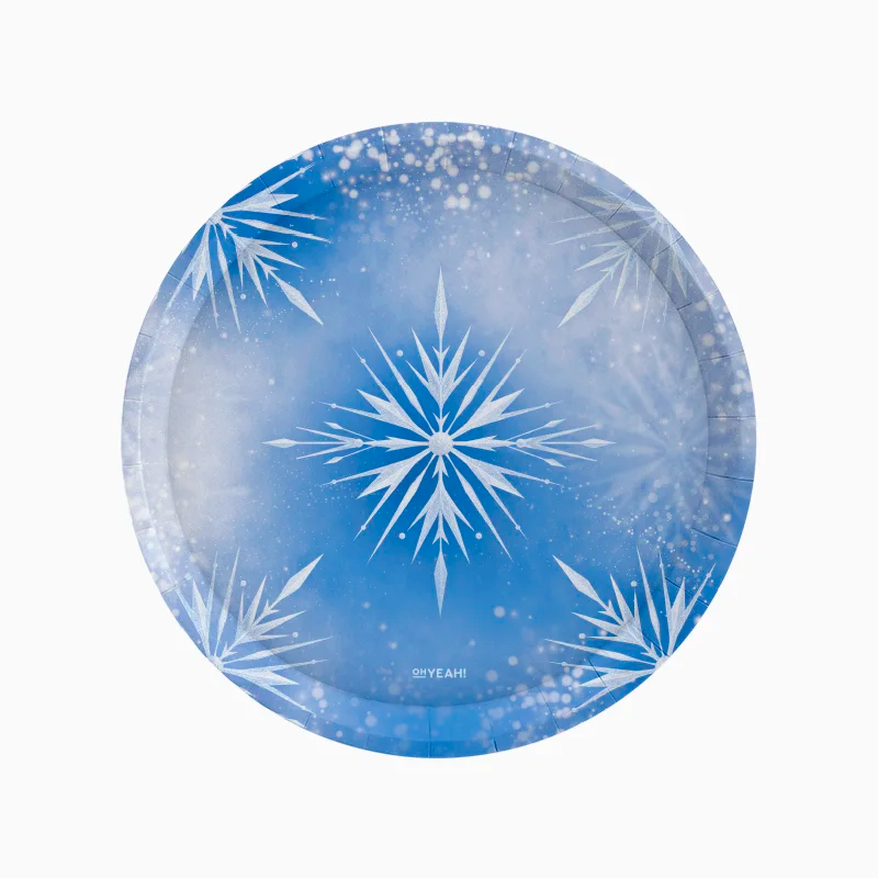 Platos de Cartón con Diseño de Hielo 6uds