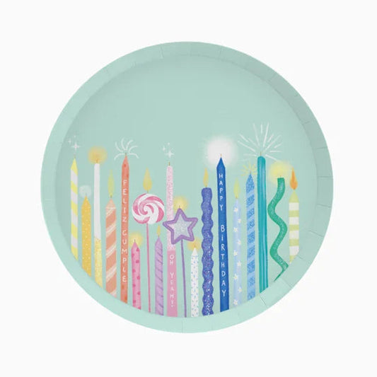 Plato Cartón Cumpleaños Velas 18/23cm 6 uds
