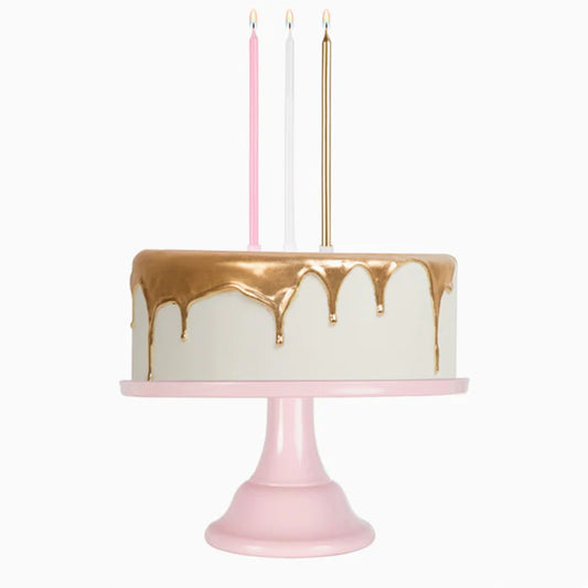 Velas Extralargas Rosa Oro y Blanco 12 uds