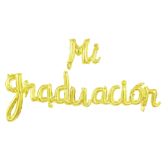 Pack Globo Foil Mi Graduación Oro 164x40cm