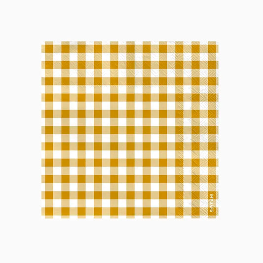 Servilletas de Papel Vichy Ocre 33 x 33 cm 20 uds