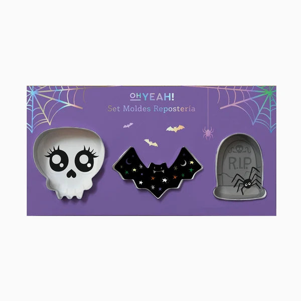 Moldes de Repostería Calavera Halloween 3 uds