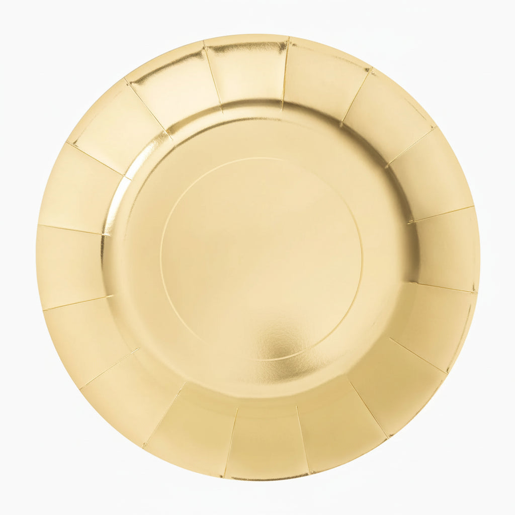 Plato Llano Redondo Metalizado Oro 33 cm 2uds