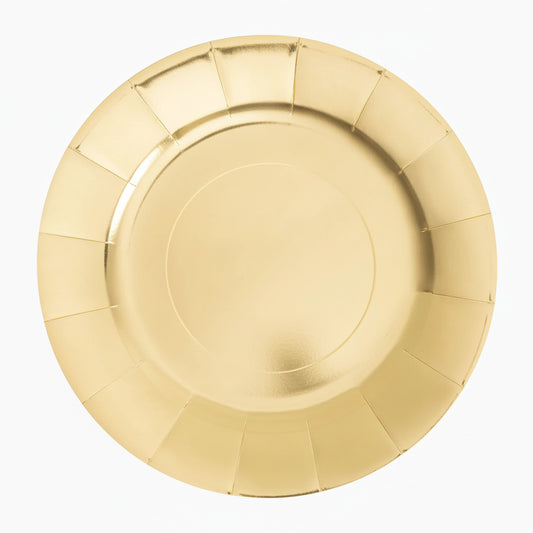 Plato Llano Redondo Metalizado Oro 33 cm 2uds