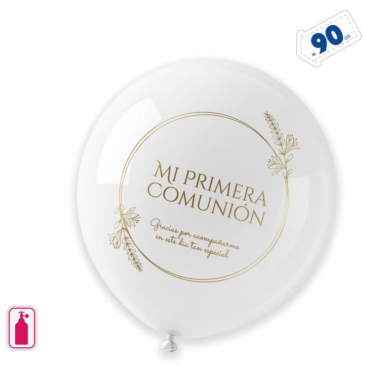 GLOBO 90cm BLANCO COMUNION MARCO RAMA
