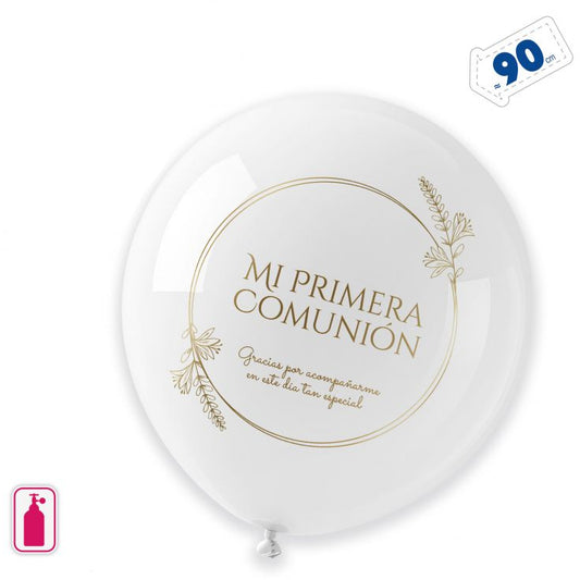 GLOBO 90cm BLANCO COMUNION MARCO RAMA