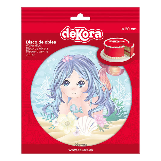Oblea Comestible La Sirenita para Tarta | deKora 20cm