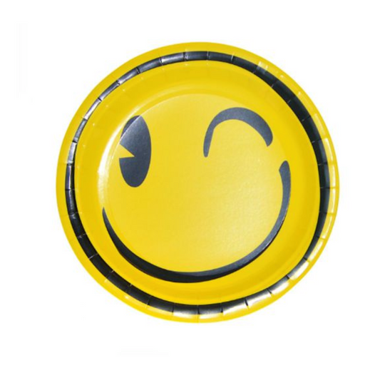 Plato Cartón Temática Sonriente 18 cm 6 uds
