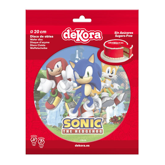 Oblea Comestible Sonic para Tarta | deKora 20cm