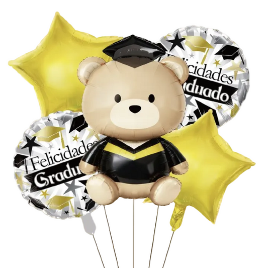 Set Globos Foil Feliz Graduación 5 uds