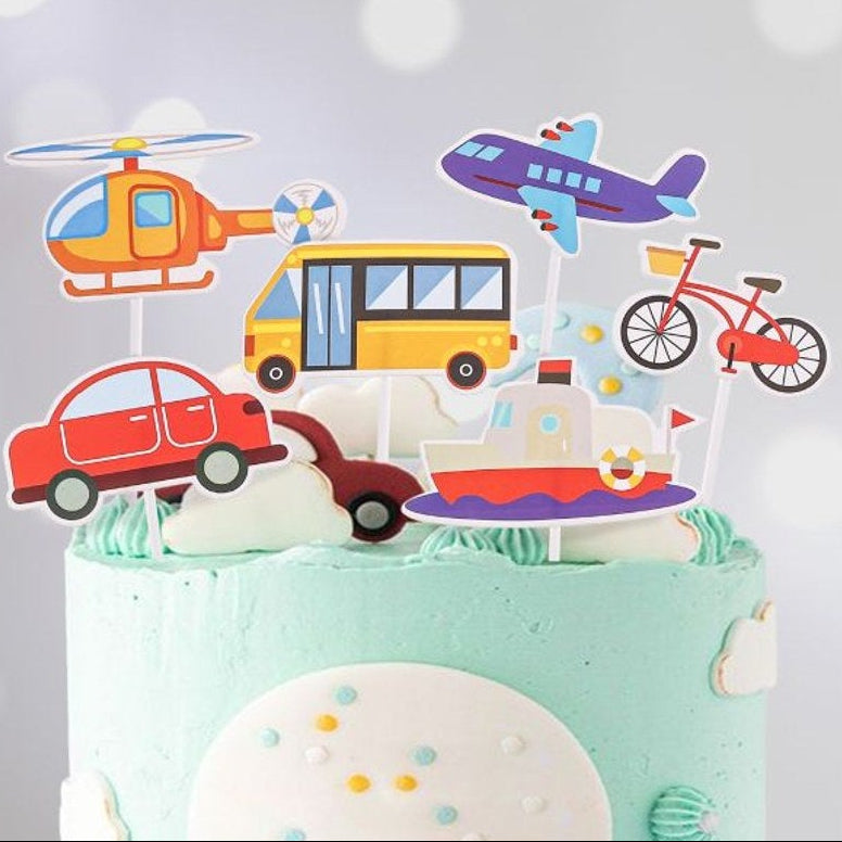 Toppers Medios de Transporte para Tarta 6 uds