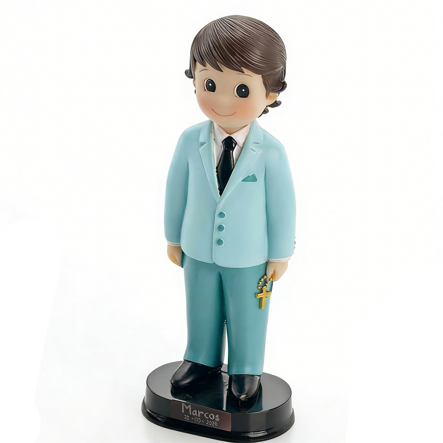 Figura Tarta Niño Comunión Traje Azul 17 cm