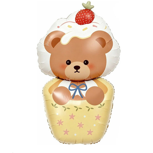 Globo Mylar Osito Cupcake 44 x 84 cm