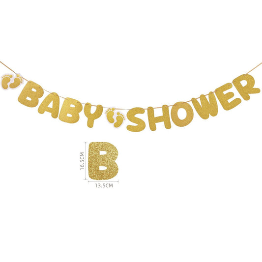 Guirnalda Baby Shower Purpurina Dorada 3.2m