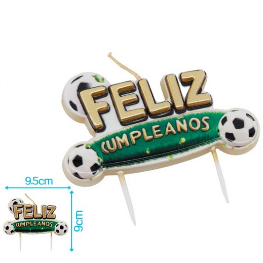 Vela Fútbol Feliz Cumpleaños