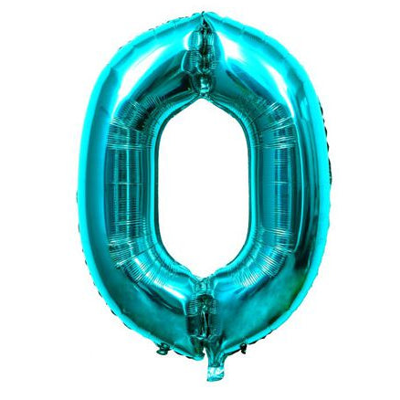 Globo Foil Número Gigante Aluminio 100cm (40") Turquesa