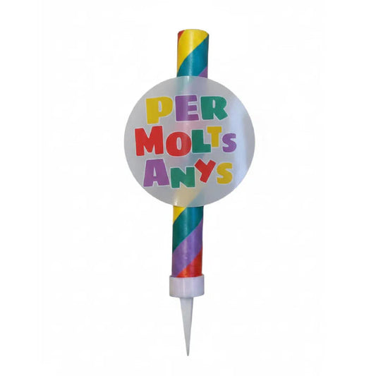 Fuente Pastel Bengala «Per Molts Anys» Luz Dorada