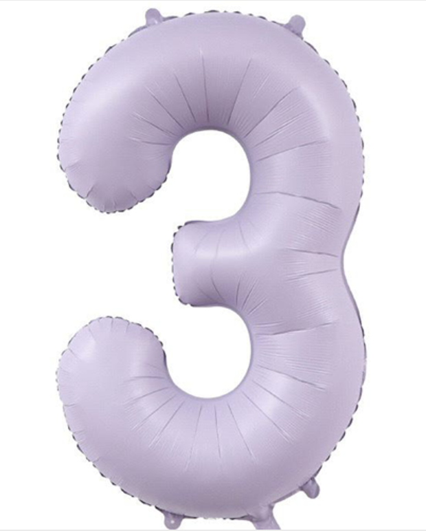 Globo Foil Número Gigante Aluminio 100cm (40") Lila