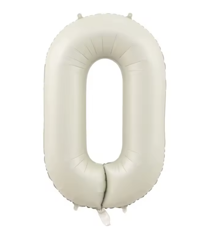 Globo Foil Número Gigante Aluminio 100cm (40") Beige