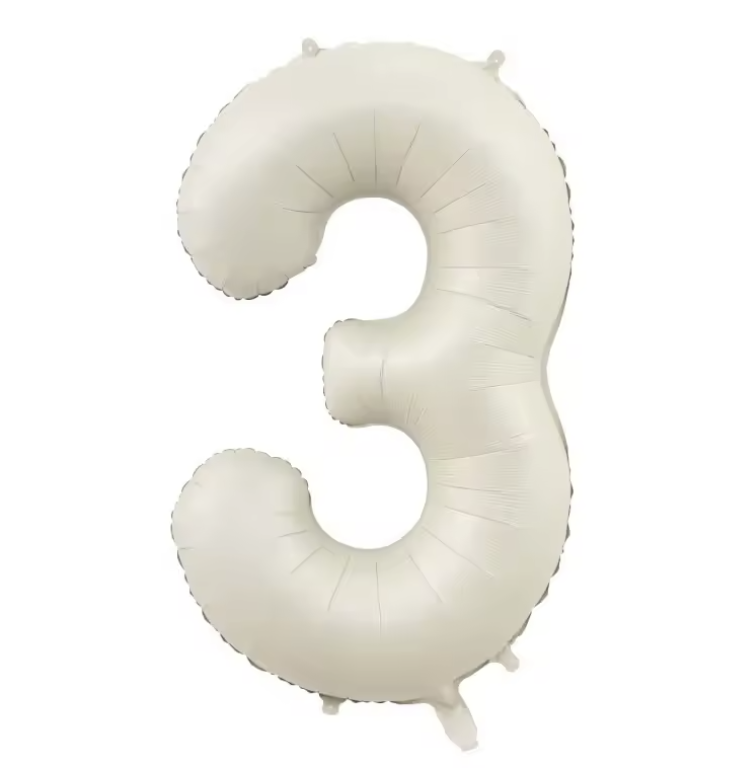 Globo Foil Número Gigante Aluminio 100cm (40") Beige