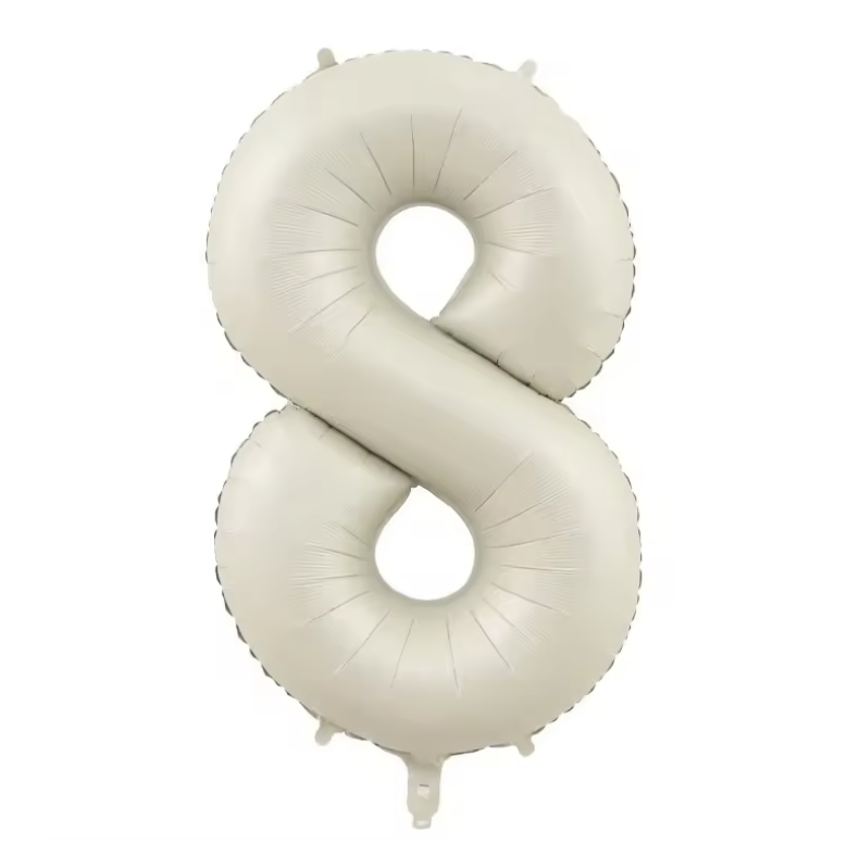 Globo Foil Número Gigante Aluminio 100cm (40") Beige