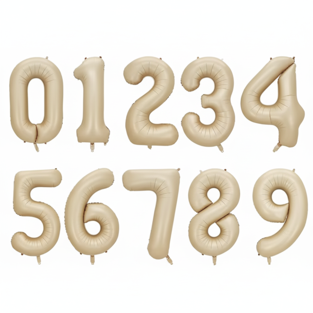Globo Foil Número Gigante Aluminio 100cm (40")  Caramel