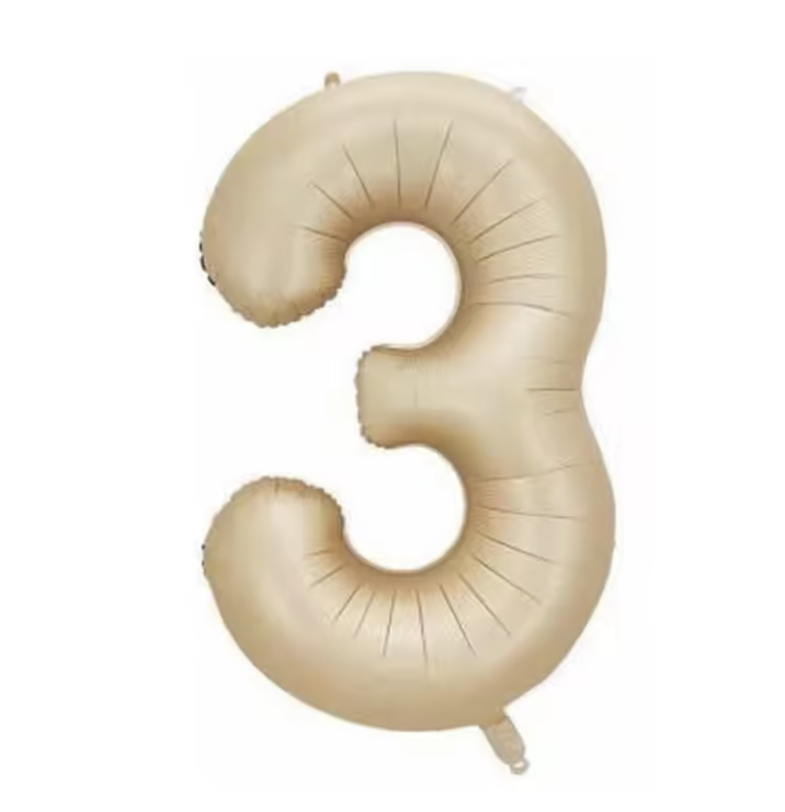 Globo Foil Número Gigante Aluminio 100cm (40")  Caramel
