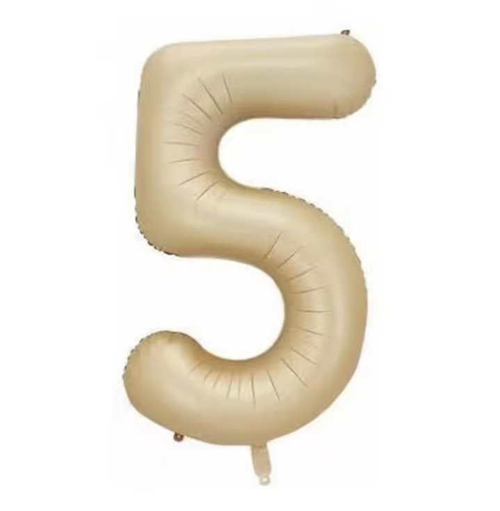 Globo Foil Número Gigante Aluminio 100cm (40")  Caramel