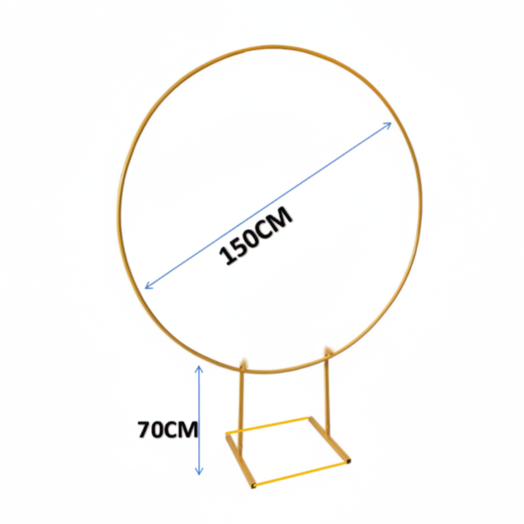 Arco Circular de Metal Dorado con Aro 150cm - Soporte de Globos
