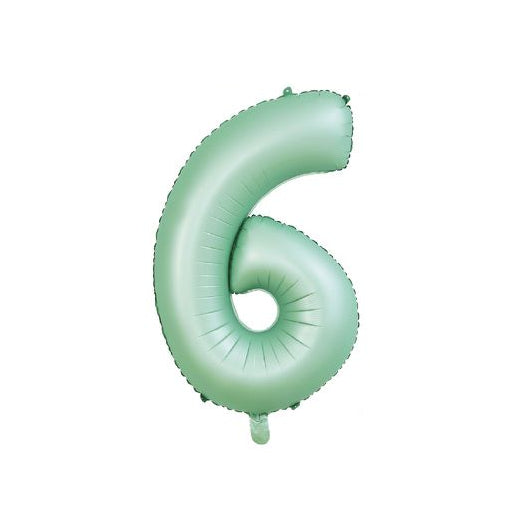 Globo Foil Número Aluminio 80cm (32") Verde Menta Mate