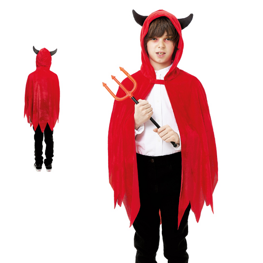Capa Diablo Infantil Roja 90 cm