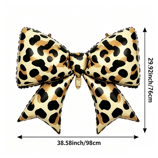 Globo Foil Lazo Gigante Estampado Leopardo 98x75 cm